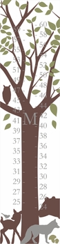 Personalized Forest Critter Canvas Growth Chart