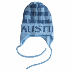personalized gingham hat with earflaps