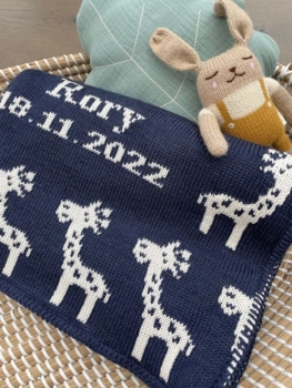 personalized giraffe baby blanket