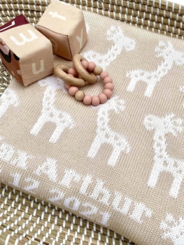 personalized giraffe baby blanket