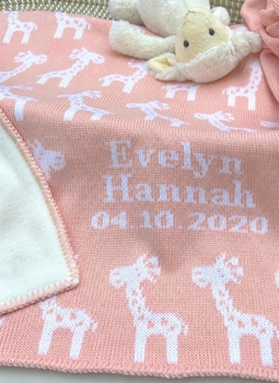 personalized giraffe baby blanket