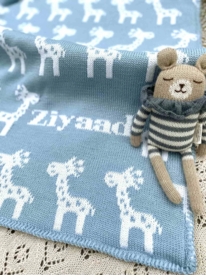 Personalized Giraffe Baby Blanket