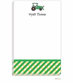 Personalized - Green Tractor Notepad