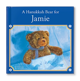 personalized hanukkah book and plus bear gift set