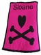 personalized heart and crossbones blanket