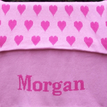 personalized heart baby blanket