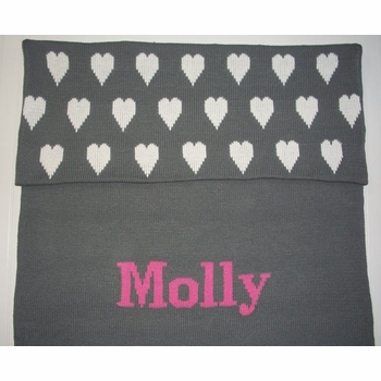 personalized heart baby blanket