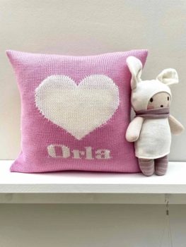 personalized heart baby pillow