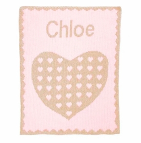 personalized heart on heart blanket