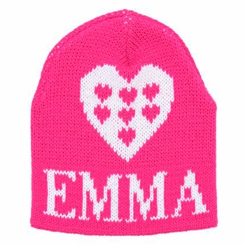 personalized heart on heart hat with earflaps