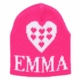 personalized heart on heart hat with earflaps