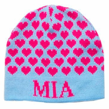 personalized heavenly hearts hat with earflaps