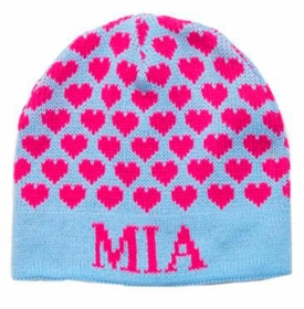 personalized heavenly hearts hat with earflaps