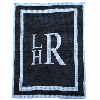 Personalized Initial Stacked Monogram Blanket