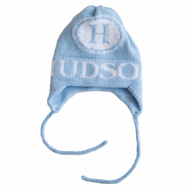 personalized initial stamp hat with earflaps