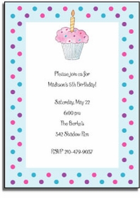 Personalized Invitations - Birthday Cupcake