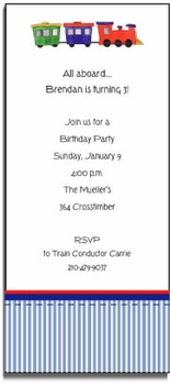 personalized invitations  choo choo