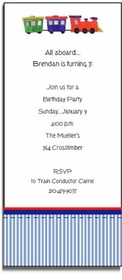 Personalized Invitations - Choo Choo