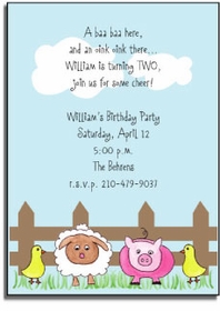 Personalized Invitations - Farm Friends