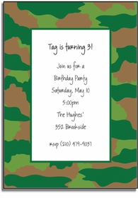 Personalized Invitations - Green Camo