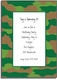 personalized invitations - green camo