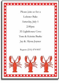 Personalized Invitations - Lobster Bake