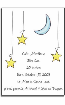 personalized invitations  moon and stars