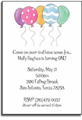 Personalized Invitations - Party Balloons