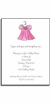 personalized invitations  pink frock