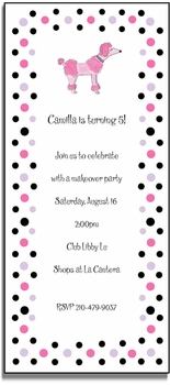 personalized invitations  pink poodle