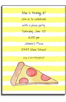 personalized invitations  pizza party