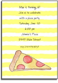 Personalized Invitations - Pizza Party
