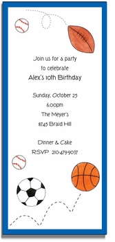 personalized invitations  sports fan
