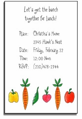 Personalized Invitations - Veggie Garden