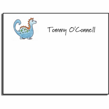 personalized kids notes - blue dinosaur