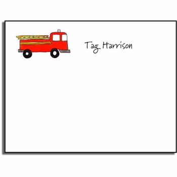 personalized kids notes - firetruck