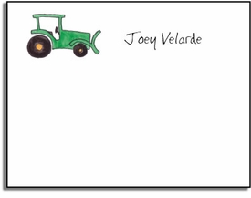 Personalized Kids Notes - Green Tractor