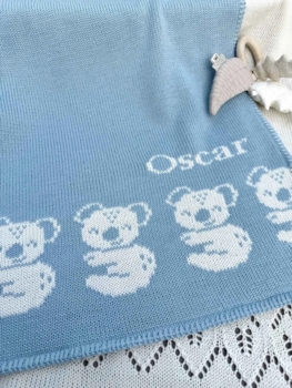 personalized koala baby blanket