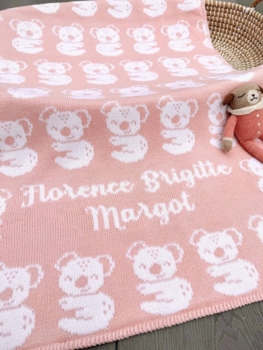 personalized koala baby blanket