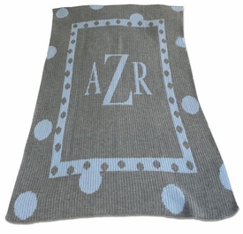 personalized large polka dot baby blanket with initial or name