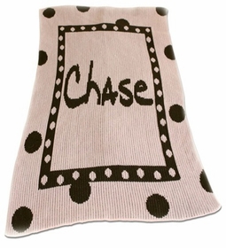 Personalized Large Polka Dot & Name Blanket