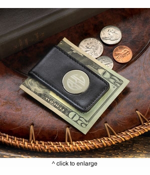 Personalized Leather Magnetic Money Clip