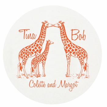 personalized letterpressed coasters giraffe family by haute papier