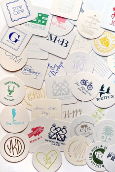 personalized letterpressed coasters m130 by haute papier