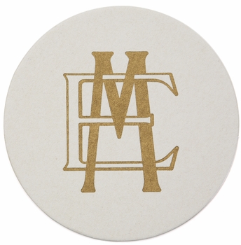 personalized letterpressed coasters m88 by haute papier