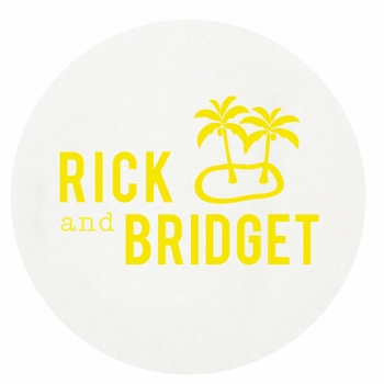 personalized letterpressed coasters palm tree by haute papier