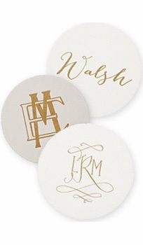 personalized letterpressed coasters wedded bliss by haute papier