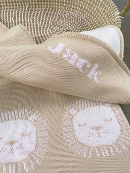 personalized lion baby blanket