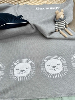 personalized lion baby blanket