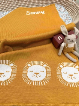 personalized lion baby blanket